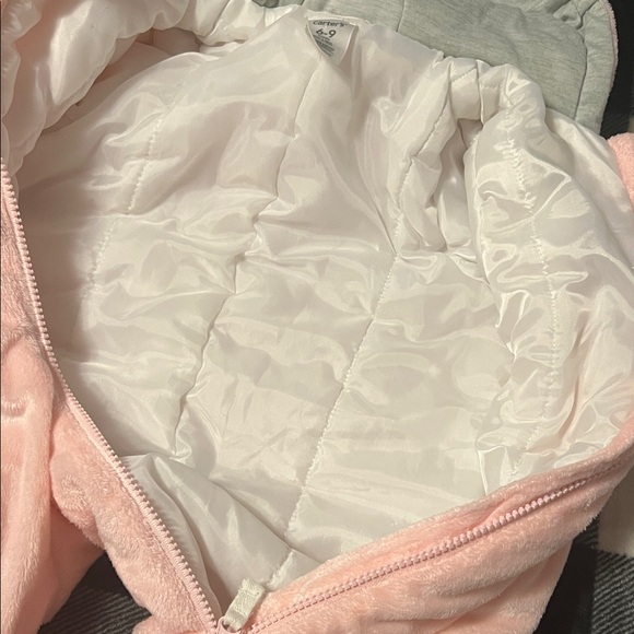 Carter's Pink Fleece One Piece Winter Suit with Bear Ears size 6-9 Months - Picture 8 of 16